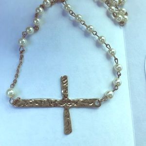 Gold & Pearl Rosary-Style Necklace